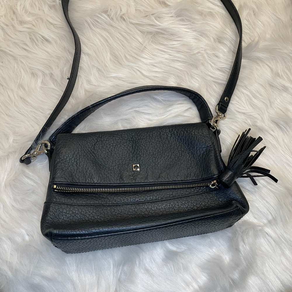 Kate spade black leather crossbody bag
